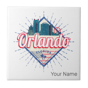 Orlando Florida Vereinigte Staaten Skyline Vintage Fliese