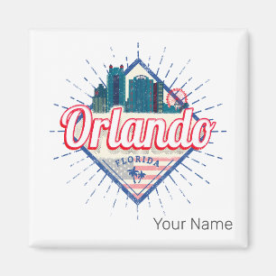 Orlando Florida Vereinigte Staaten Skyline Vintage Magnet