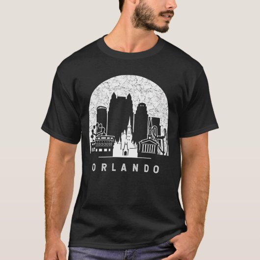 Orlando Florida Vintag Skyline T-Shirt (Vorderseite)