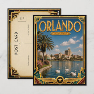 Orlando Florida Vintage Art Deco Golden Age Postkarte