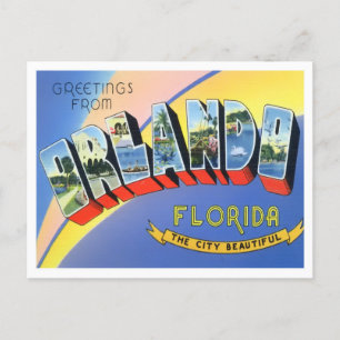 Orlando, Florida Vintage Große Buchstaben Postkart Postkarte