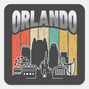 Orlando Florida Vintage Quadratischer Aufkleber