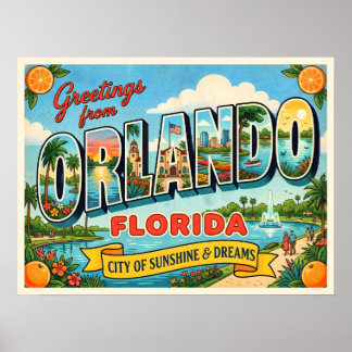 Orlando Florida Vintage Reise Poster