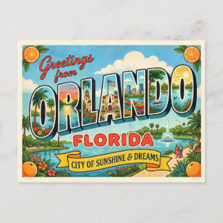 Orlando Florida Vintage Reise Postkarte