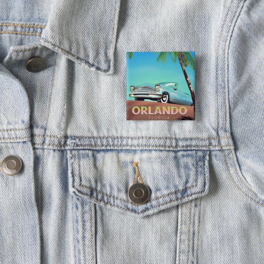 Orlando Florida Vintage Reiseplakat Button (Beispiel)
