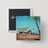 Orlando Florida Vintage Reiseplakat Button (Vorne & Hinten)