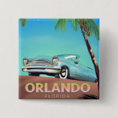 Orlando Florida Vintage Reiseplakat Button (Vorderseite)