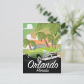 Orlando Florida Vintage Reiseplakat Postkarte (Stehend Vorderseite)
