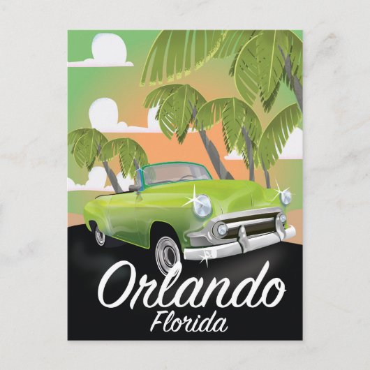 Orlando Florida Vintage Reiseplakat Postkarte (Vorderseite)