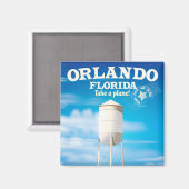 Orlando, Florida Water Tower Reiseausdruck. Magnet (Vorderseite/Rückseite)