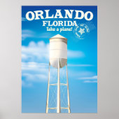 Orlando, Florida Water Tower Reiseausdruck. Poster (Vorne)