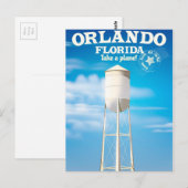 Orlando, Florida Water Tower Reiseausdruck. Postkarte (Vorne/Hinten)