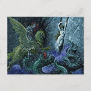 Orlando Furioso Vintage-Gothik-Postkarte Postkarte