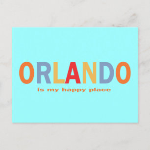 Orlando ist My Happy Place Typografie Postkarte