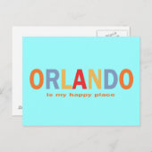 Orlando ist My Happy Place Typografie Postkarte (Vorne/Hinten)