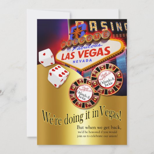 Orlando & Jackie Las Vegas Empfang Einladung (Vorderseite)