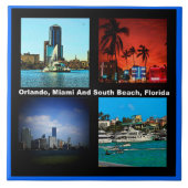 Orlando, Miami, South Beach Collage Fliese (Vorderseite)