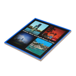 Orlando, Miami, South Beach Collage Fliese