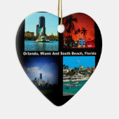 Orlando, Miami, South Beach Collage Keramik Ornament (Rechts)