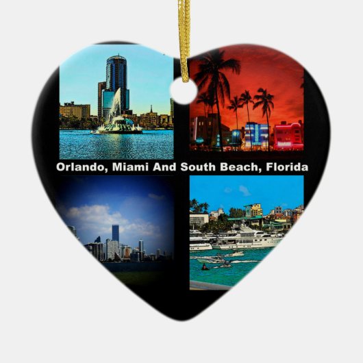 Orlando, Miami, South Beach Collage Keramik Ornament (Vorne)