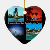Orlando, Miami, South Beach Collage Keramik Ornament (Hinten)