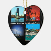 Orlando, Miami, South Beach Collage Keramik Ornament (Links)