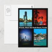 Orlando, Miami, South Beach Collage Postkarte (Vorne/Hinten)