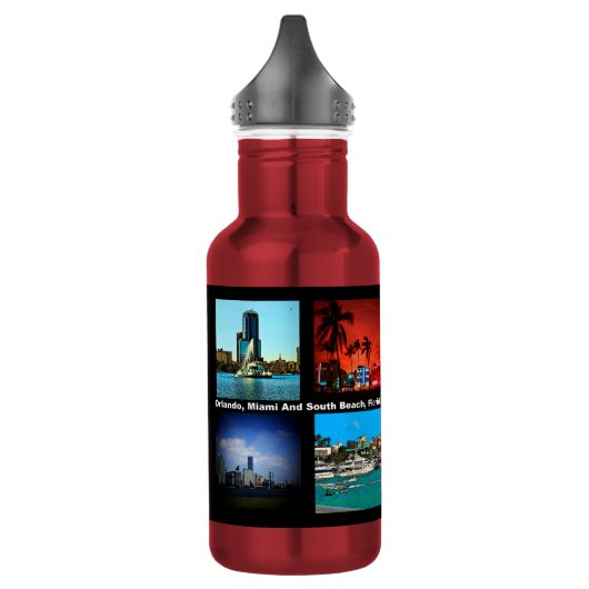 Orlando, Miami, South Beach Collage Trinkflasche (Links)