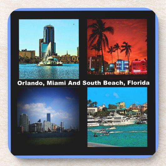 Orlando, Miami, South Beach Collage Untersetzer (Vorderseite)