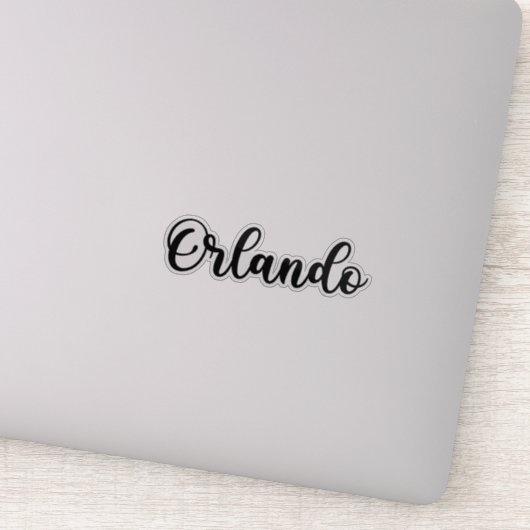 Orlando Name - Handgeschriebene Kalligrafie Aufkleber (Detail)