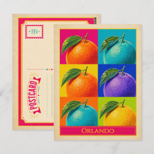 Orlando Postkarte Florida Orangen Vintage Pop Art