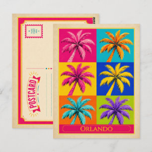 Orlando-Postkarte Florida Palme Vintage-Pop-Art Postkarte