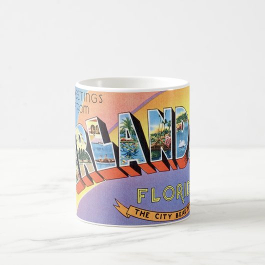 Orlando Retro Gruß Postkarte Tasse (Mittel)