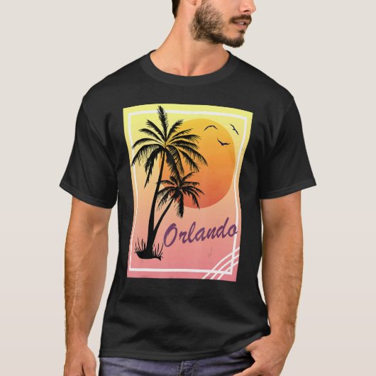 Orlando Retro Vintag Sunset T-Shirt (Vorderseite)