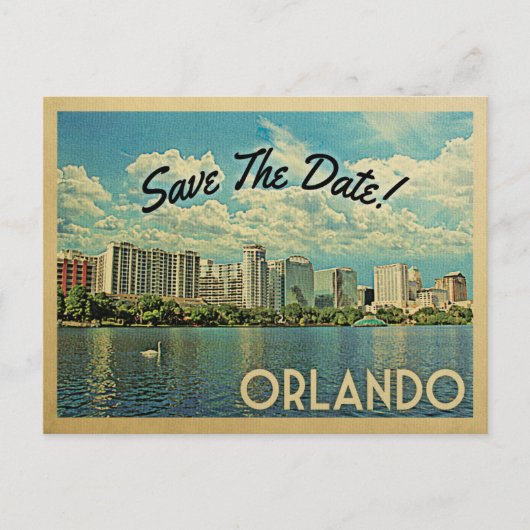 Orlando Save the Date Florida Ankündigungspostkarte (Vorderseite)