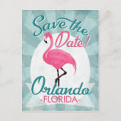 Orlando Save the Date Pink Flamingo Ankündigungspostkarte (Vorderseite)