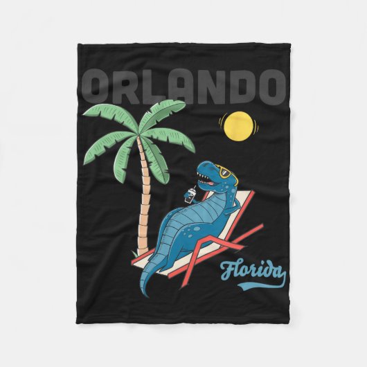 Orlando-Shirts Kinder Florida Dinosaurier T-Rex Fa Fleecedecke (Vorderseite)