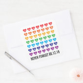 Orlando Strong One Pulse 49 Hearts Rainbow Quadratischer Aufkleber (Umschlag)