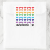 Orlando Strong One Pulse 49 Hearts Rainbow Quadratischer Aufkleber (Tasche)