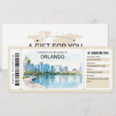 Orlando Trip Boarding Pass Ticket Einladung (Vorne/Hinten)