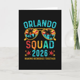 Orlando Urlaubsteam 2026 Familie passend Vintag Karte