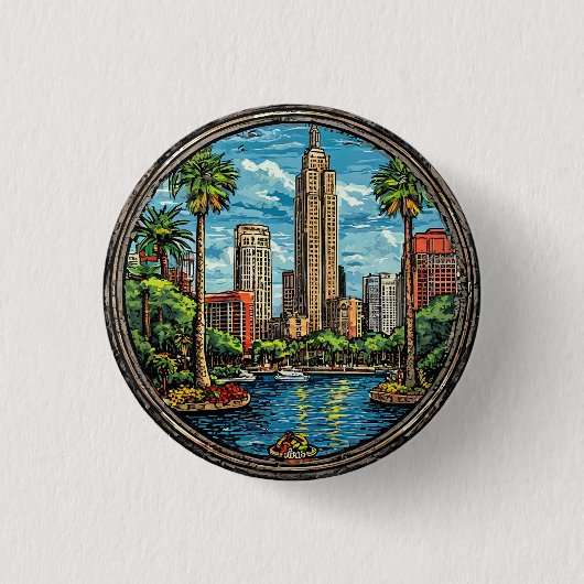Orlando View mit Wolkenkratzern Button (Vorderseite)