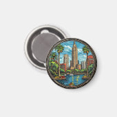 Orlando View mit Wolkenkratzern Magnet (Vorderseite/Rückseite)