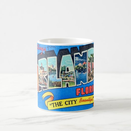 Orlando Vintag Gruß Postkarte Tasse (Mittel)