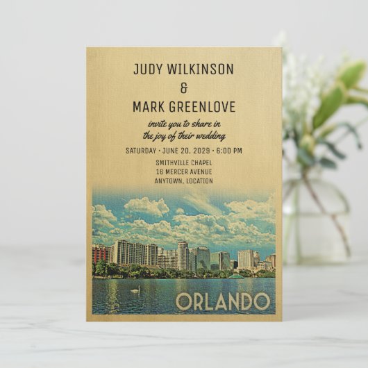 Orlando Wedding Einladung Florida (Stehend Vorderseite)