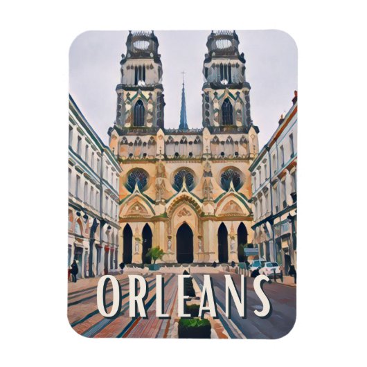 Orléans Foto Vintage Magnet (Vertikal)