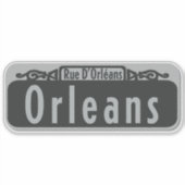 Orleans Street (Rue d’Orléans) Zeichenaufkleber Aufkleber (Vorderseite)