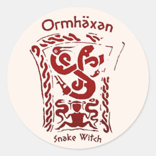 Ormhäxan Snake Hexe Rune Runder Aufkleber