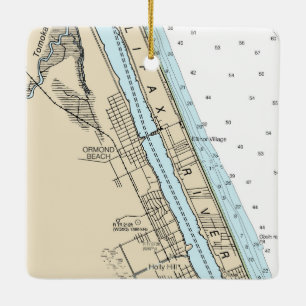 Ormond Beach Florida Chart Keramikornament