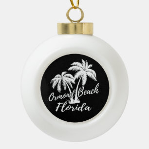 Ormond Beach Florida Palm Trees Beach Keramik Kugel-Ornament